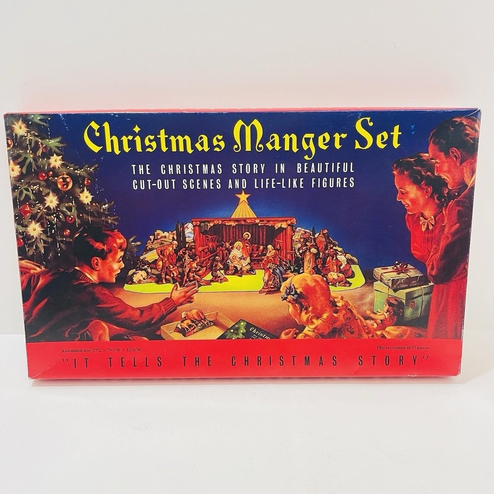 Vintage 1990 Shackman Christmas Manger Unused in Original Box Hong‎ Kong